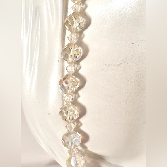 Vintage 1950s aurora borealis crystal bead necklace - Picture 4 of 6